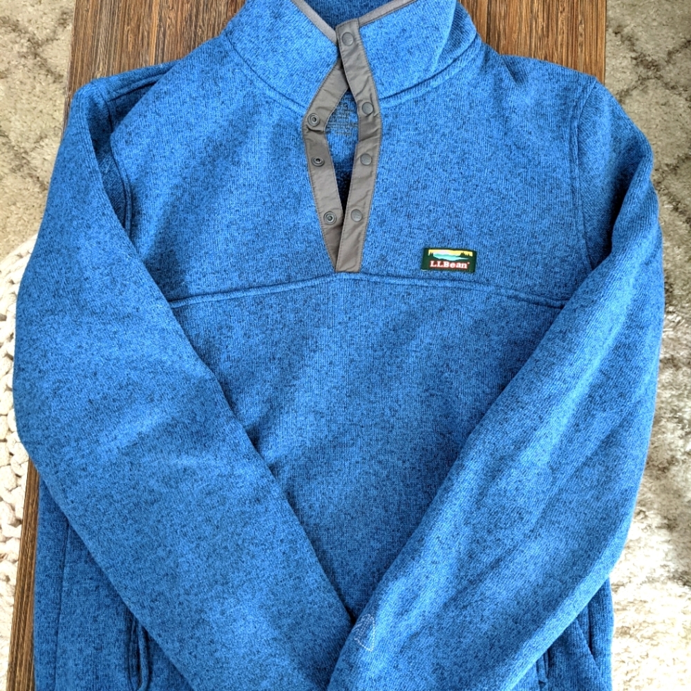 L.L. Bean Blue Zip Up Sweater
